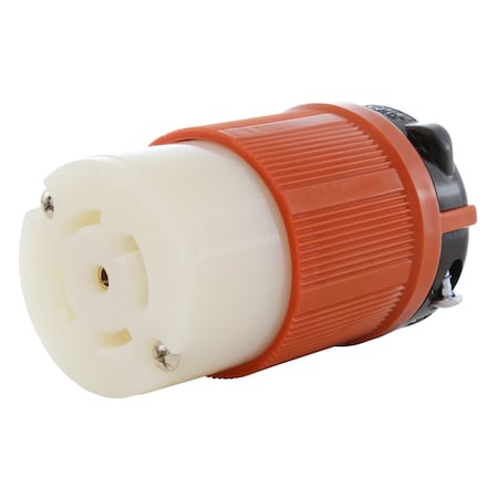 Ac Works Locking Connector, L22-30R, 30 A, 277/480V AC, Three Phase, Orange ASL2230R